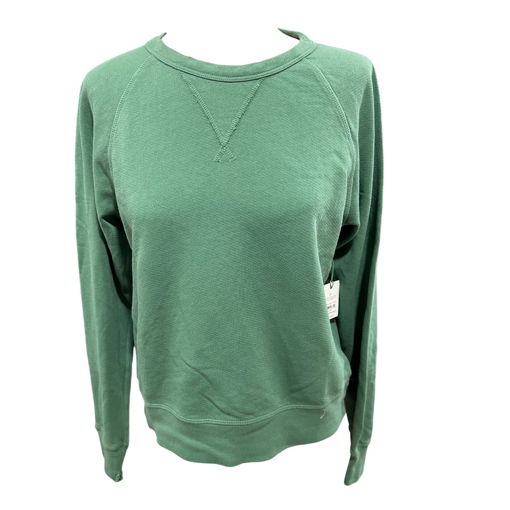 AE77 American Eagle Women‎ Sage Green Cotton Crewneck Raglan Sweatshirt S NEW